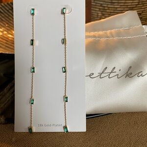 Ettika Gold-Plated Earrings with Emerald Accents